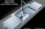 CHIUVETA INCORPORABILA FLAT DIN INOX CU BLATURI DE STICLA, MODEL IRIS - 1 CUVA SI PICURATOR - IR90.2 - CHIUVETA INCORPORABILA FLAT DIN INOX CU BLATURI DE STICLA, MODEL IRIS - 1 CUVA SI PICURATOR - IR90.2